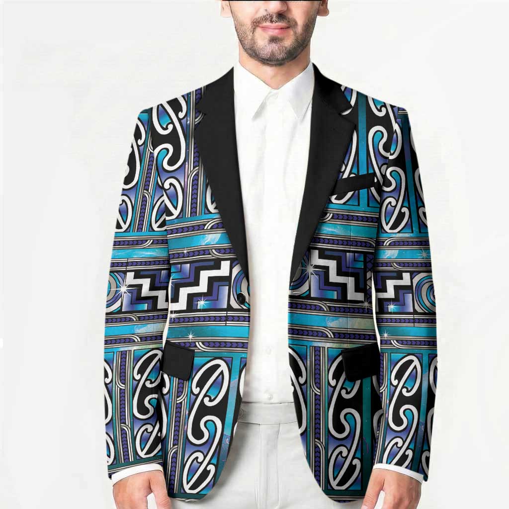 Maori Matariki Blazer Blue Galaxy Aesthetic Koru Art