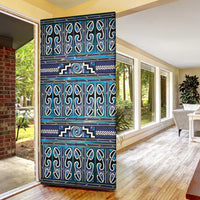 Maori Matariki Door Cover Blue Galaxy Aesthetic Koru Art