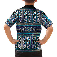 Maori Matariki Family Matching Tank Maxi Dress and Hawaiian Shirt Blue Galaxy Aesthetic Koru Art LT01 - Polynesian Pride