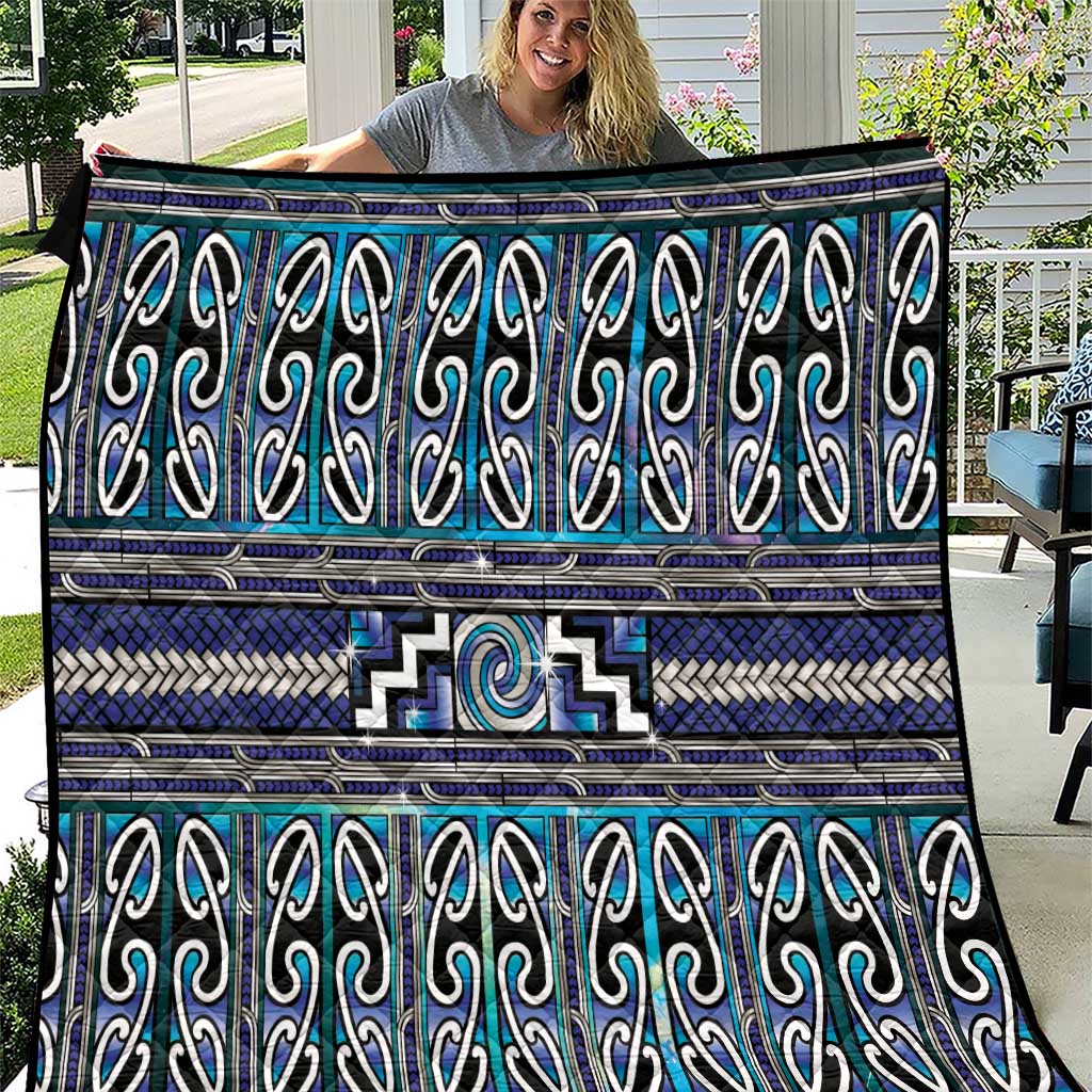 Maori Matariki Quilt Blue Galaxy Aesthetic Koru Art