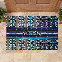 Maori Matariki Rubber Doormat Blue Galaxy Aesthetic Koru Art