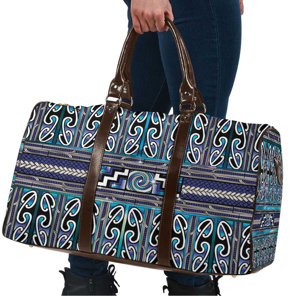 Maori Matariki Travel Bag Blue Galaxy Aesthetic Koru Art