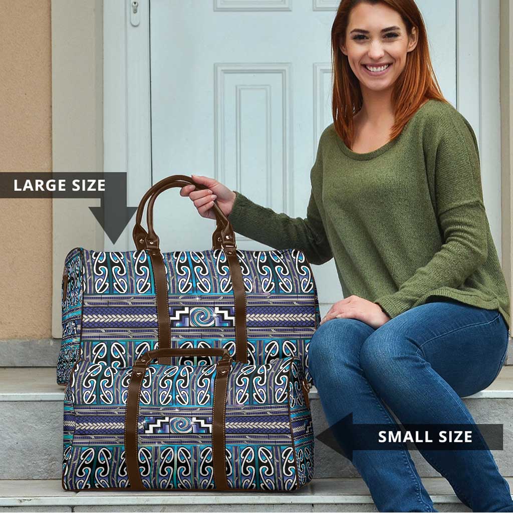 Maori Matariki Travel Bag Blue Galaxy Aesthetic Koru Art