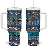 Maori Matariki Tumbler With Handle Blue Galaxy Aesthetic Koru Art LT01 One Size: 40 oz Blue - Polynesian Pride