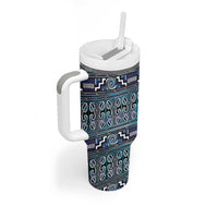 Maori Matariki Tumbler With Handle Blue Galaxy Aesthetic Koru Art LT01 - Polynesian Pride