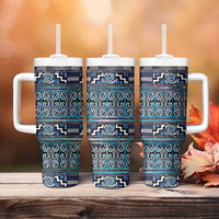 Maori Matariki Tumbler With Handle Blue Galaxy Aesthetic Koru Art LT01 - Polynesian Pride