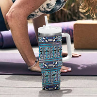 Maori Matariki Tumbler With Handle Blue Galaxy Aesthetic Koru Art LT01 - Polynesian Pride