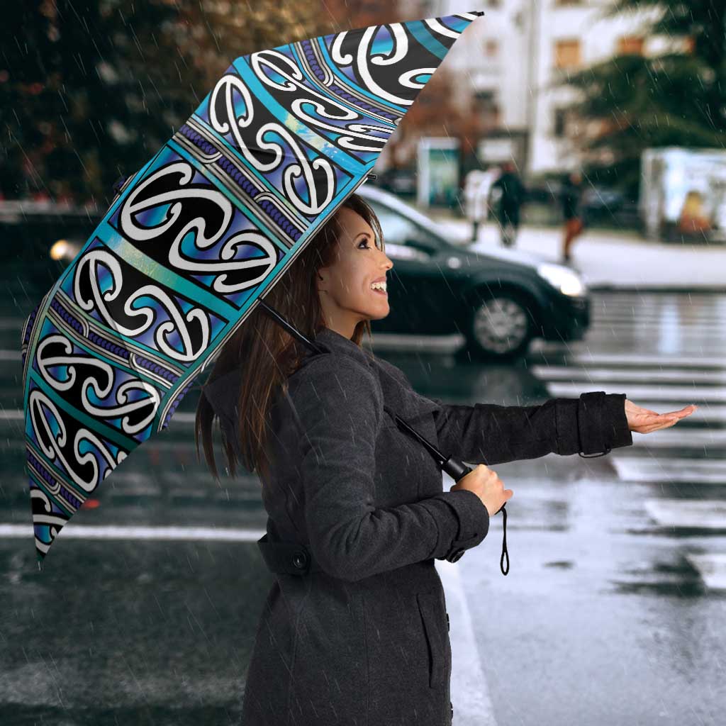 Maori Matariki Umbrella Blue Galaxy Aesthetic Koru Art