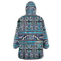 Maori Matariki Wearable Blanket Hoodie Blue Galaxy Aesthetic Koru Art