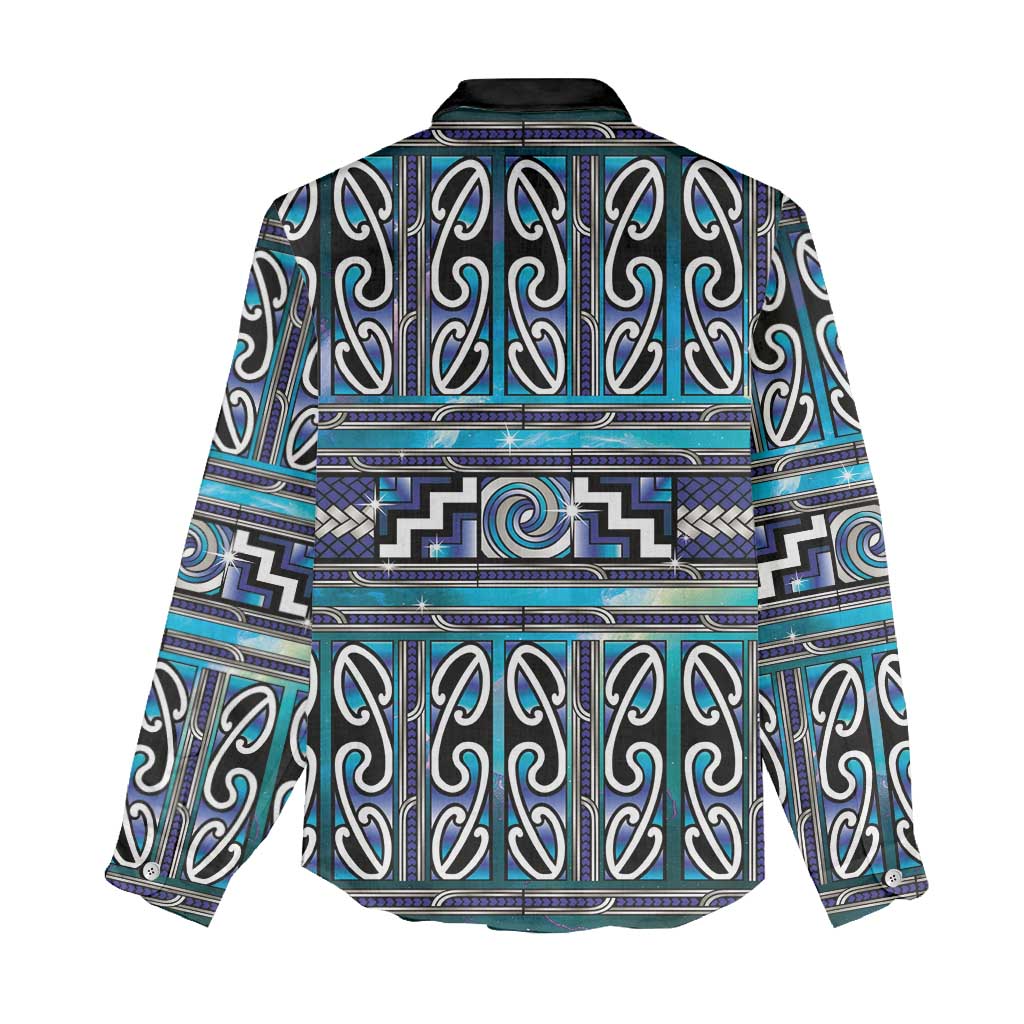 Maori Matariki Women Casual Shirt Blue Galaxy Aesthetic Koru Art LT01 - Polynesian Pride