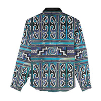 Maori Matariki Women Casual Shirt Blue Galaxy Aesthetic Koru Art LT01 - Polynesian Pride