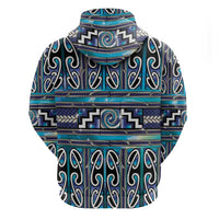 Maori Matariki Zip Hoodie Blue Galaxy Aesthetic Koru Art