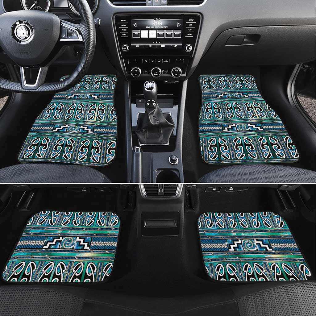 Maori Matariki Car Mats Green Galaxy Aesthetic Koru Art