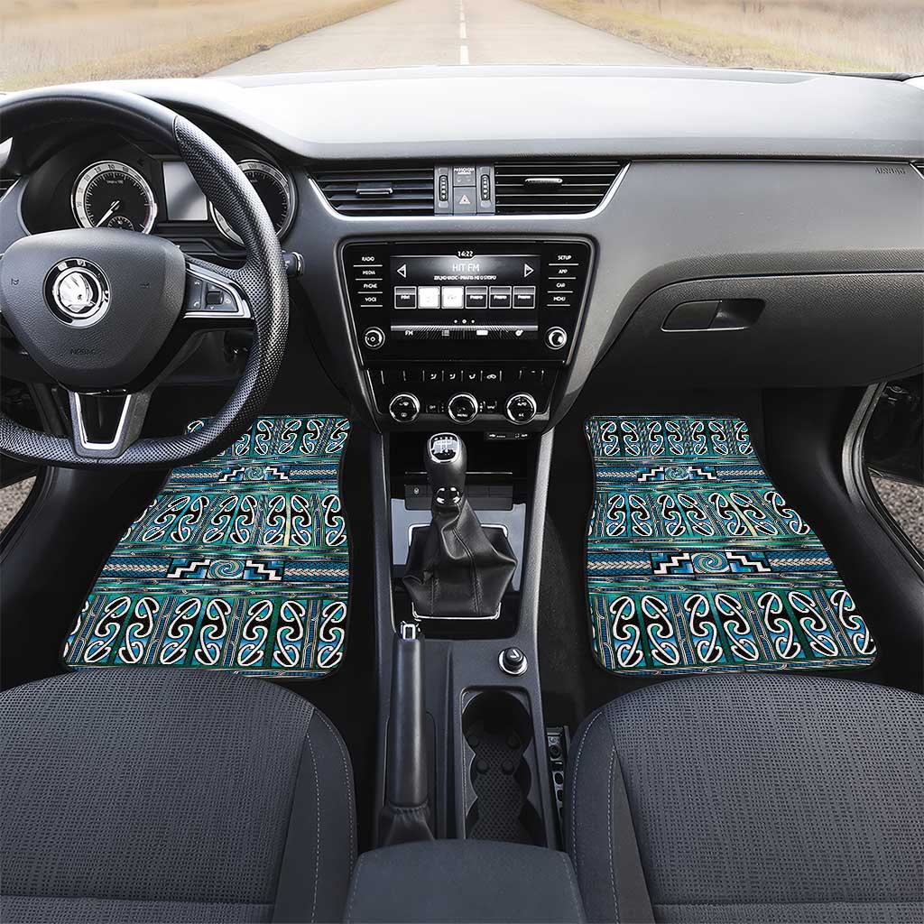 Maori Matariki Car Mats Green Galaxy Aesthetic Koru Art