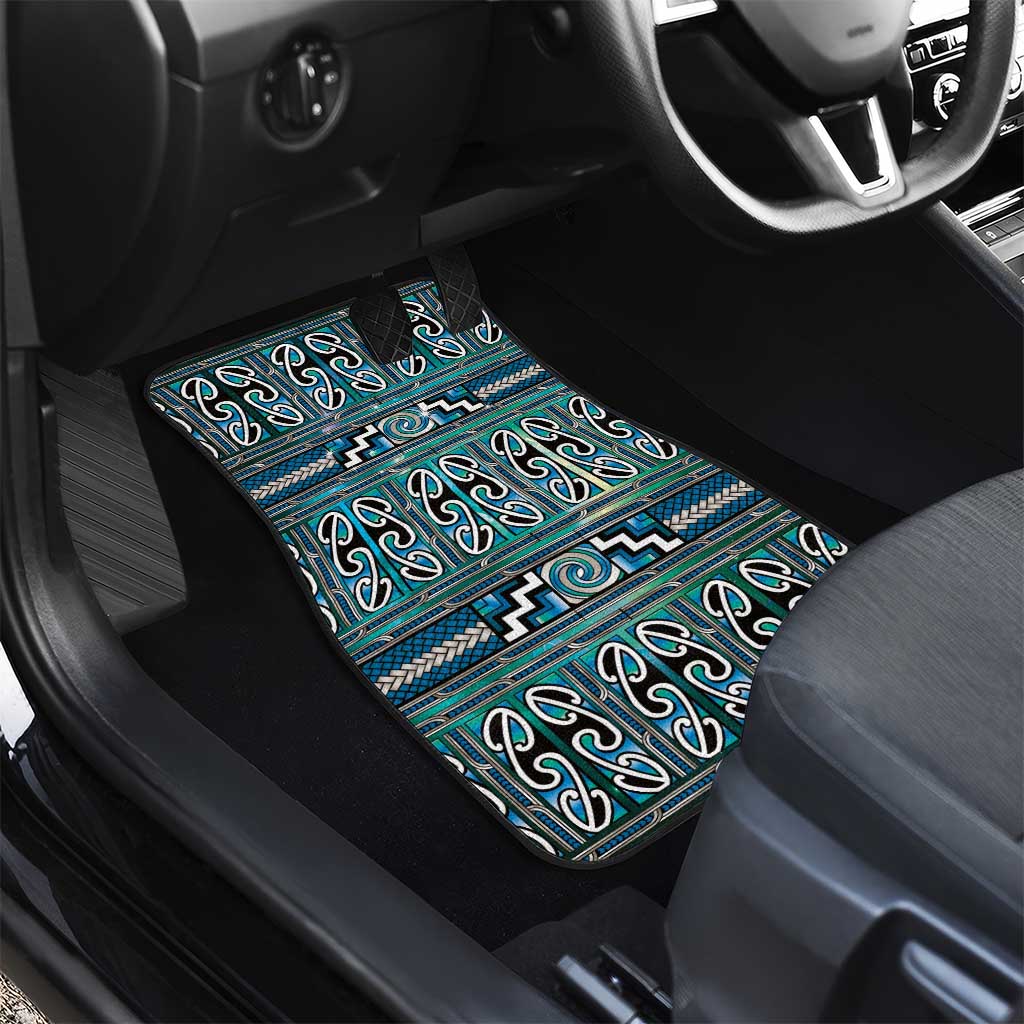 Maori Matariki Car Mats Green Galaxy Aesthetic Koru Art
