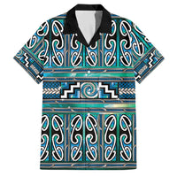 Maori Matariki Family Matching Long Sleeve Bodycon Dress and Hawaiian Shirt Green Galaxy Aesthetic Koru Art LT01 Dad's Shirt - Short Sleeve Green - Polynesian Pride