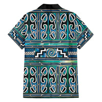 Maori Matariki Family Matching Off Shoulder Short Dress and Hawaiian Shirt Green Galaxy Aesthetic Koru Art LT01 - Polynesian Pride
