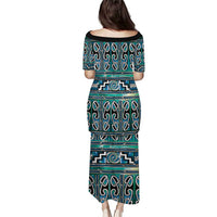 Maori Matariki Family Matching Puletasi and Hawaiian Shirt Green Galaxy Aesthetic Koru Art LT01 - Polynesian Pride