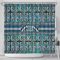 Maori Matariki Shower Curtain Green Galaxy Aesthetic Koru Art