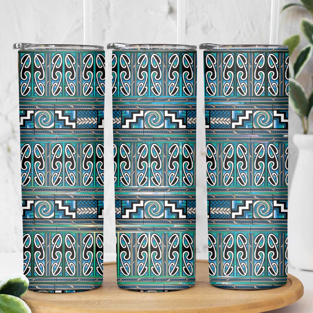 Maori Matariki Skinny Tumbler Green Galaxy Aesthetic Koru Art