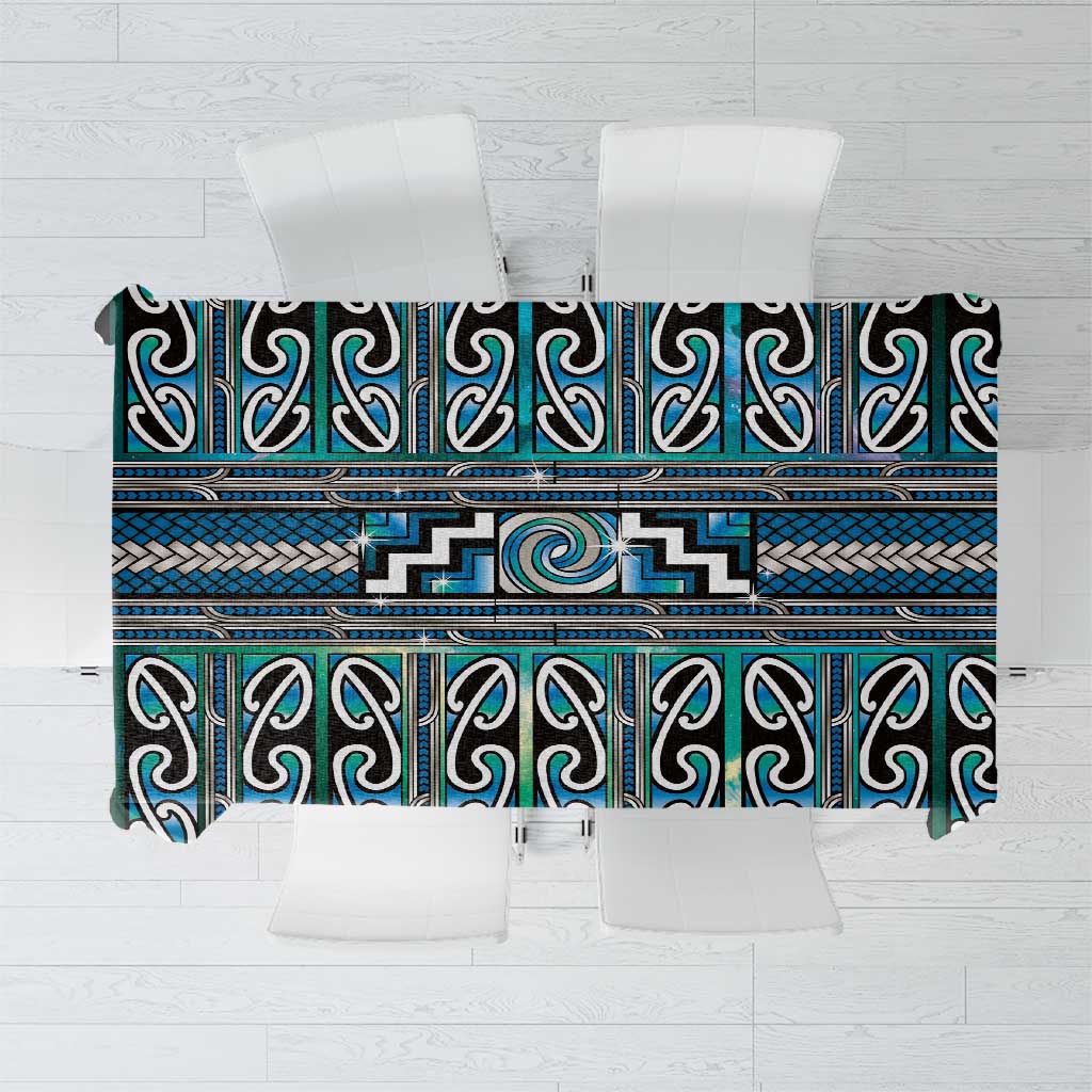 Maori Matariki Tablecloth Green Galaxy Aesthetic Koru Art