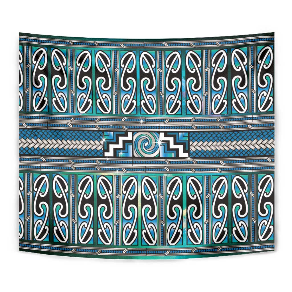 Maori Matariki Tapestry Green Galaxy Aesthetic Koru Art