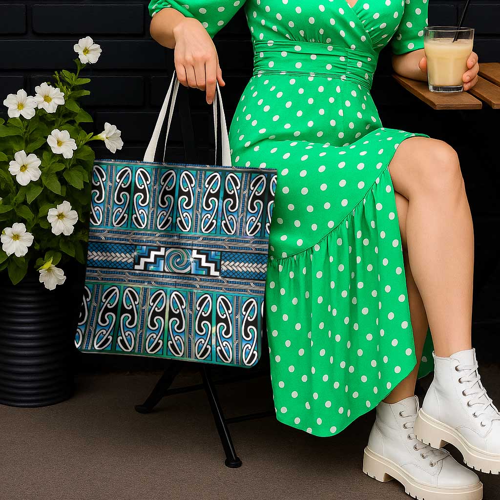 Maori Matariki Tote Bag Green Galaxy Aesthetic Koru Art LT01 - Polynesian Pride