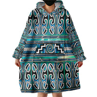 Maori Matariki Wearable Blanket Hoodie Green Galaxy Aesthetic Koru Art