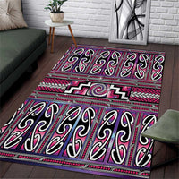 Maori Matariki Area Rug Pink Galaxy Aesthetic Koru Art