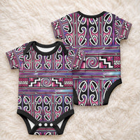 Maori Matariki Baby Onesie Pink Galaxy Aesthetic Koru Art LT01 - Polynesian Pride