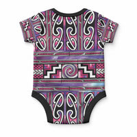 Maori Matariki Baby Onesie Pink Galaxy Aesthetic Koru Art LT01 - Polynesian Pride
