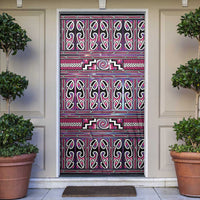 Maori Matariki Door Cover Pink Galaxy Aesthetic Koru Art LT01 Pink - Polynesian Pride