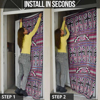 Maori Matariki Door Cover Pink Galaxy Aesthetic Koru Art LT01 - Polynesian Pride