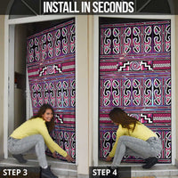 Maori Matariki Door Cover Pink Galaxy Aesthetic Koru Art LT01 - Polynesian Pride