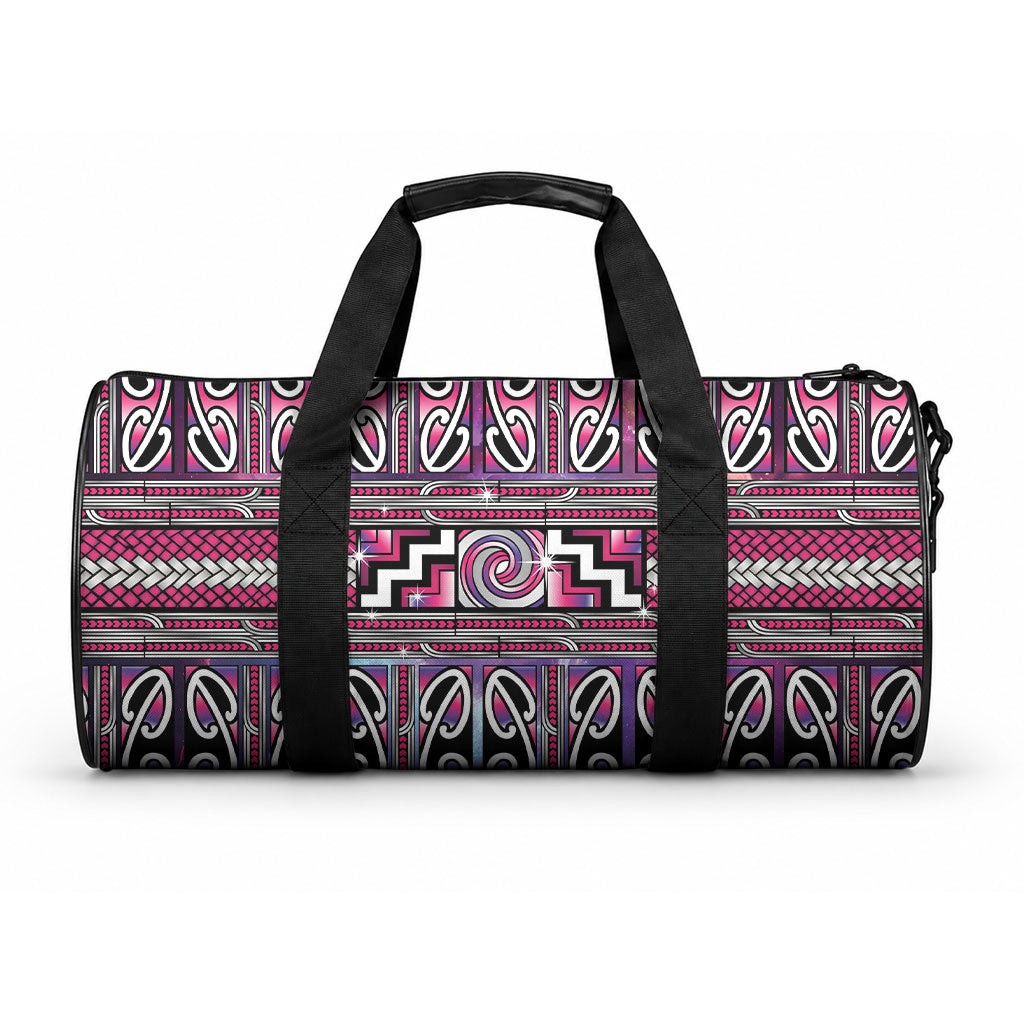 Maori Matariki Duffle Bag Pink Galaxy Aesthetic Koru Art LT01 One size Pink - Polynesian Pride