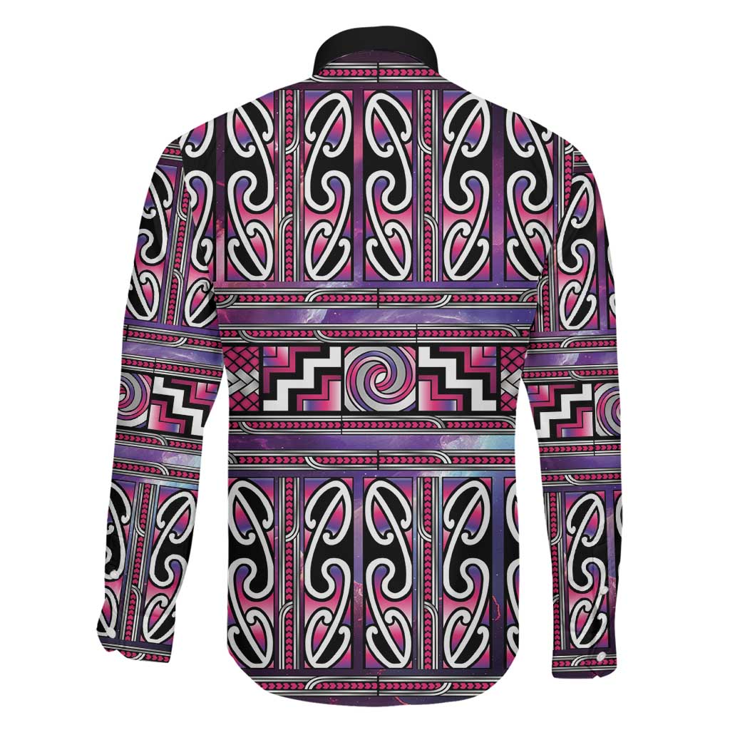 Maori Matariki Family Matching Mermaid Dress and Hawaiian Shirt Pink Galaxy Aesthetic Koru Art LT01 - Polynesian Pride