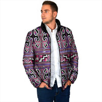 Maori Matariki Padded Jacket Pink Galaxy Aesthetic Koru Art