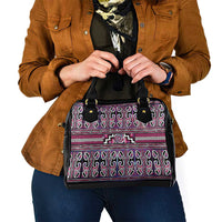 Maori Matariki Shoulder Handbag Pink Galaxy Aesthetic Koru Art