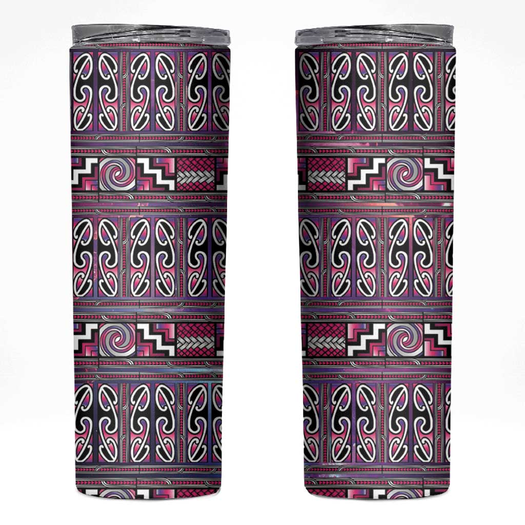 Maori Matariki Skinny Tumbler Pink Galaxy Aesthetic Koru Art