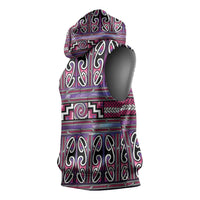Maori Matariki Sleeveless Hoodie Pink Galaxy Aesthetic Koru Art