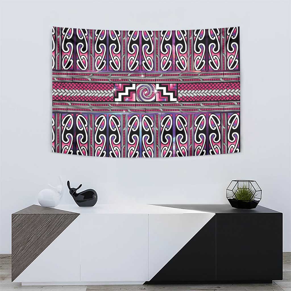 Maori Matariki Tapestry Pink Galaxy Aesthetic Koru Art