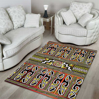 Maori Matariki Area Rug Yellow Galaxy Aesthetic Koru Art