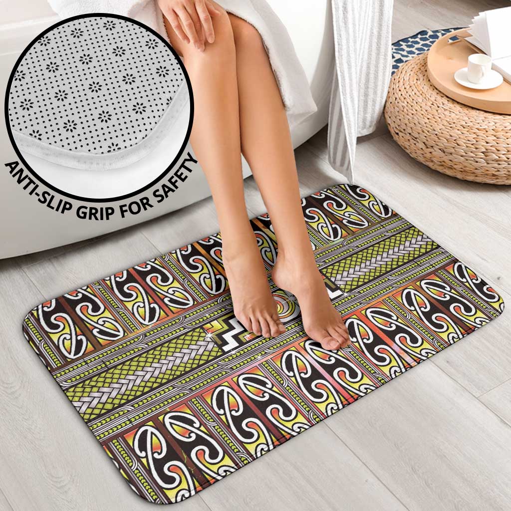 Maori Matariki Bathroom Set Yellow Galaxy Aesthetic Koru Art