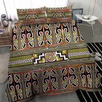 Maori Matariki Bedding Set Yellow Galaxy Aesthetic Koru Art