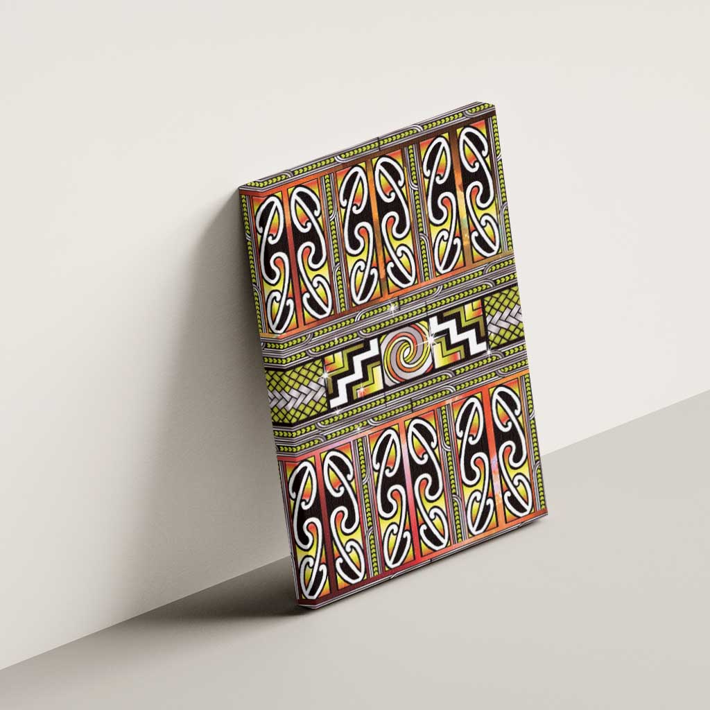 Maori Matariki Canvas Wall Art Yellow Galaxy Aesthetic Koru Art