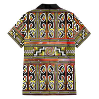 Maori Matariki Family Matching Off The Shoulder Long Sleeve Dress and Hawaiian Shirt Yellow Galaxy Aesthetic Koru Art LT01 - Polynesian Pride
