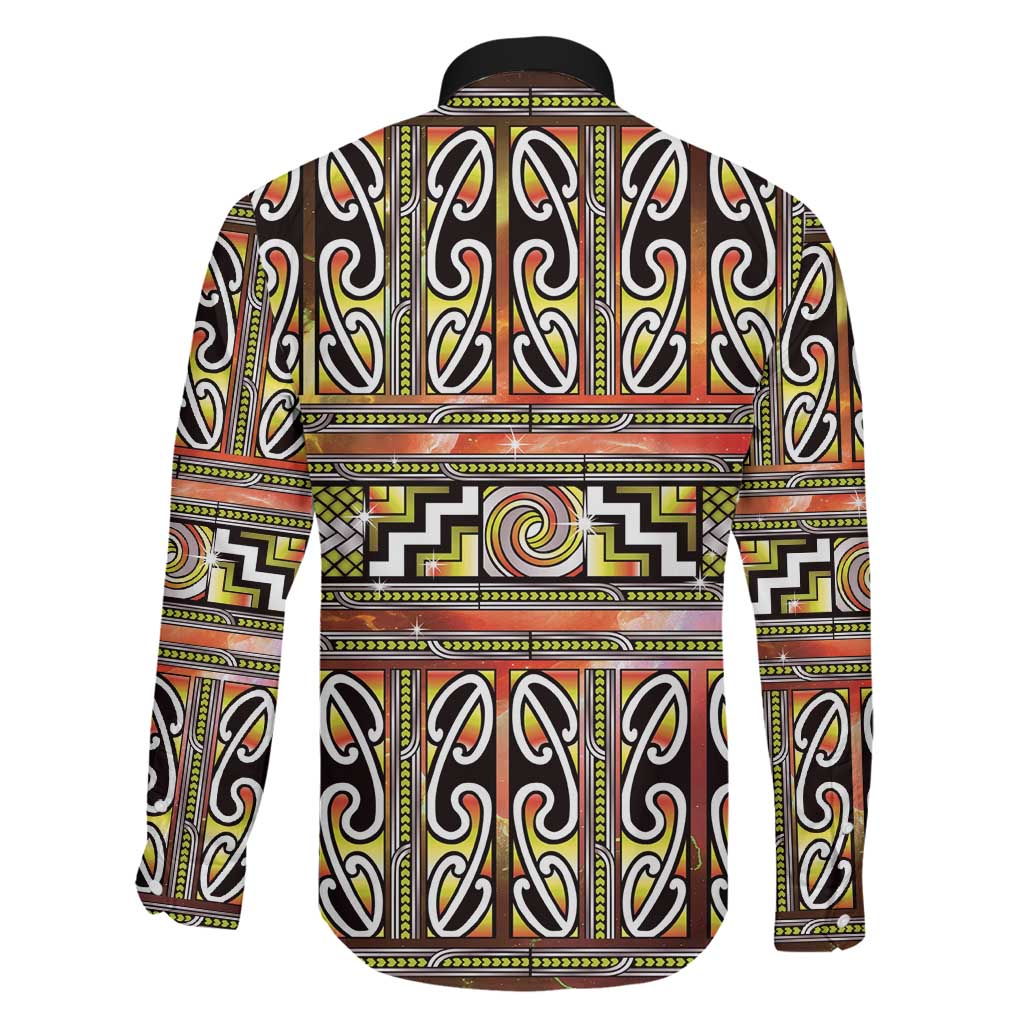 Maori Matariki Family Matching Puletasi and Hawaiian Shirt Yellow Galaxy Aesthetic Koru Art LT01 - Polynesian Pride