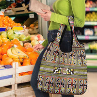 Maori Matariki Grocery Bag Yellow Galaxy Aesthetic Koru Art LT01 - Polynesian Pride