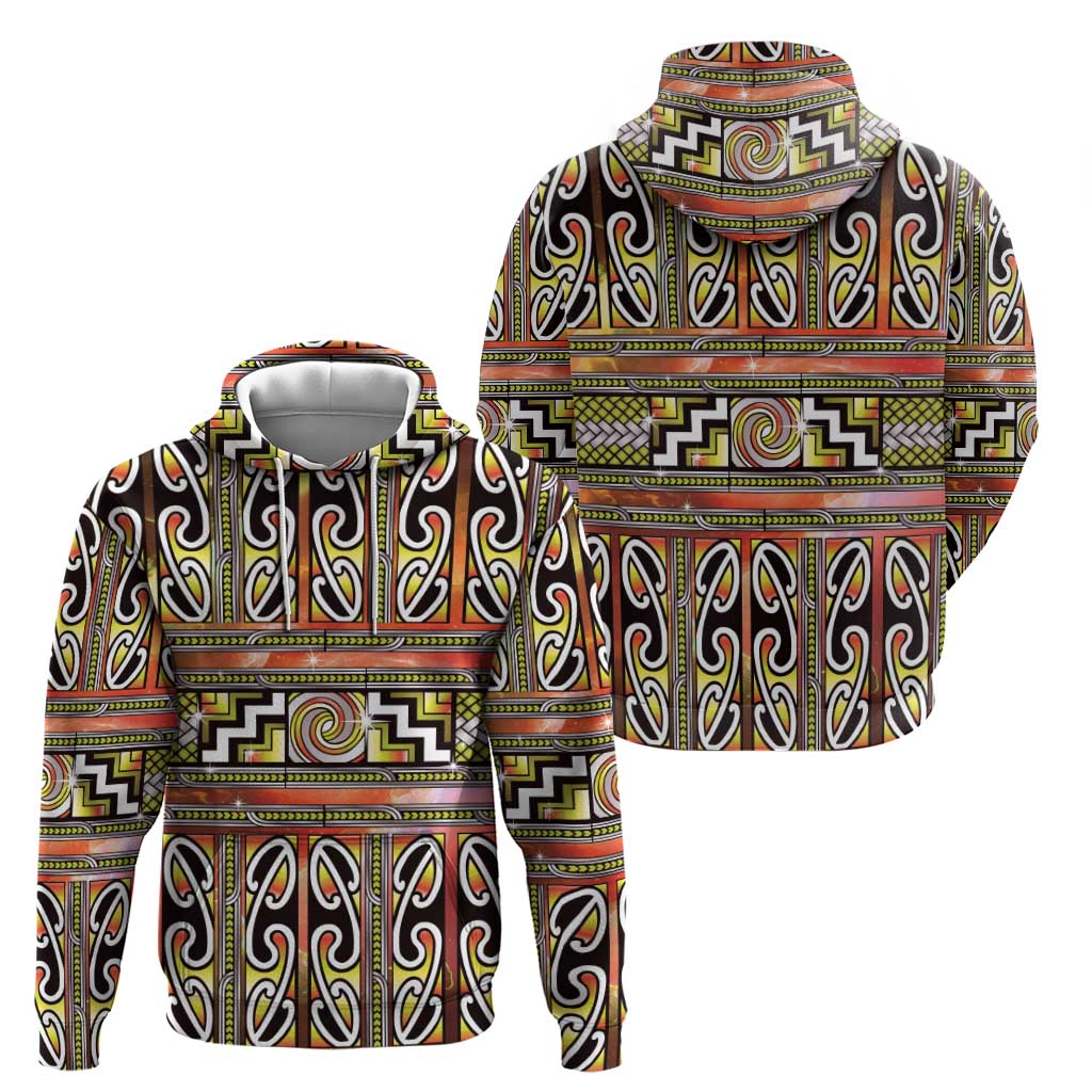 Maori Matariki Hoodie Yellow Galaxy Aesthetic Koru Art