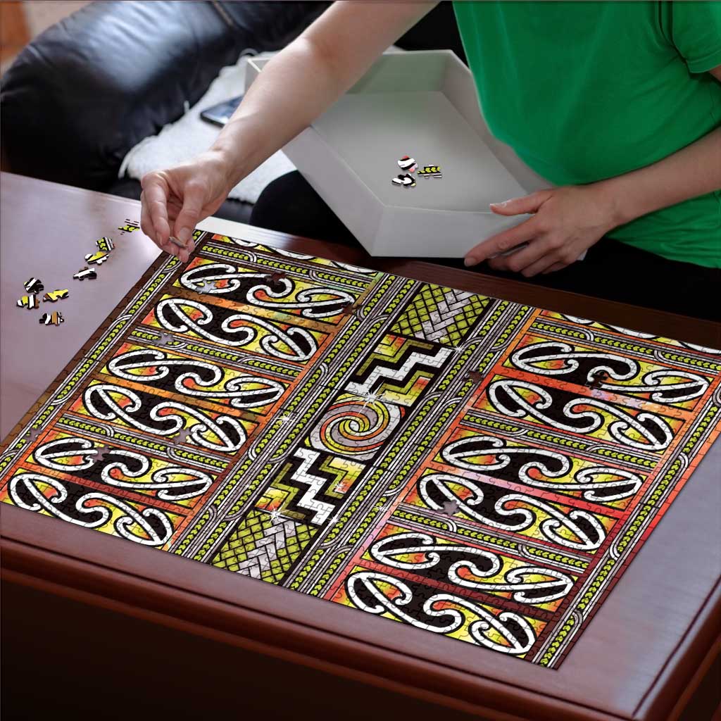 Maori Matariki Puzzle Yellow Galaxy Aesthetic Koru Art